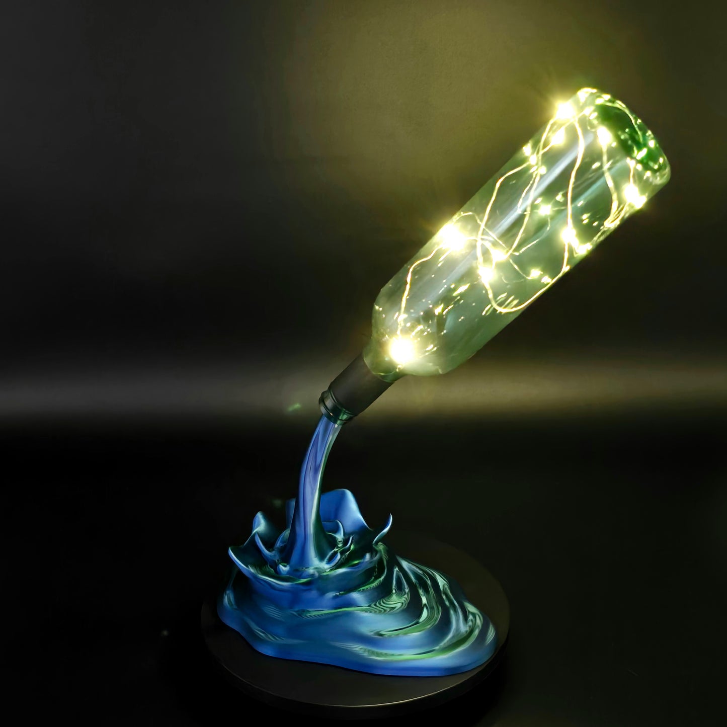 Illuminated Cascade Wine Bottle Lamp